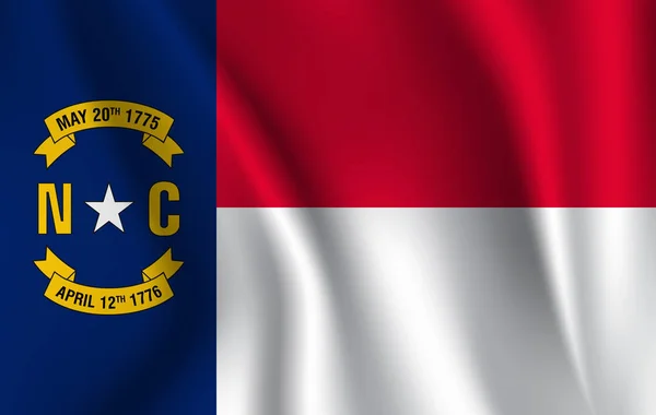 Viftande flagga av North Carolina. 10 EPS — Stock vektor