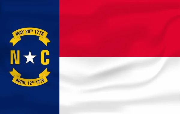 Viftande flagga av North Carolina. 10 EPS — Stock vektor