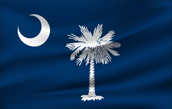 Ondeando la bandera de Carolina del Sur. 10 EPS — Vector de stock