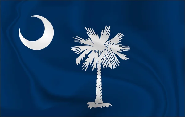 Ondeando la bandera de Carolina del Sur. 10 EPS — Vector de stock