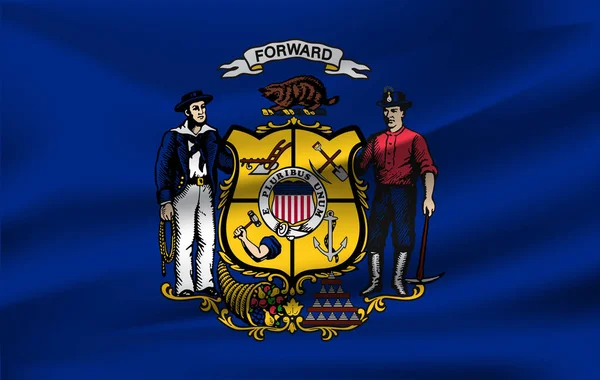 Drapeau du Wisconsin. 10 EPS — Image vectorielle