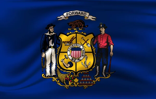 挥舞着威斯康星州的旗帜。10 每股收益 — 图库矢量图片