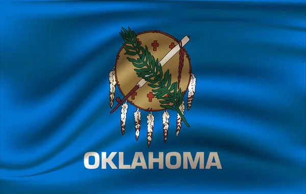 Bandeira acenando de Oklahoma. 10 EPS —  Vetores de Stock