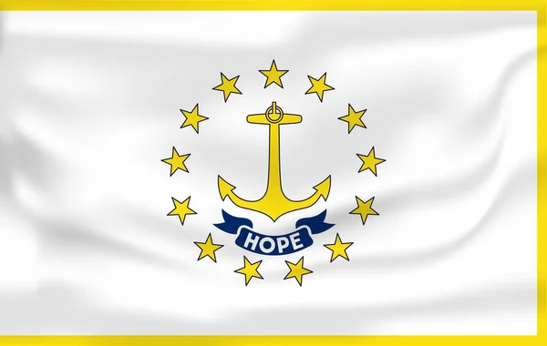 Ondeando la bandera de Rhode Island. 10 EPS — Vector de stock