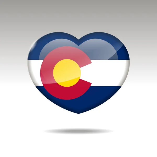 Liefde Colorado staat symbool. Pictogram van de hart vlag. 10 EPS — Stockvector