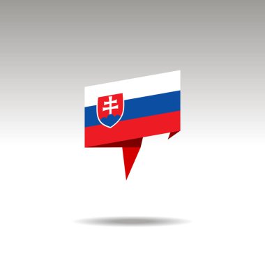gri bir arka plan üzerinde bir bayrak Slovakya ile origami tarzında yer atama grafik gösterimi