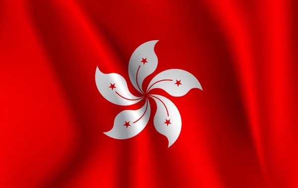 Hongkong waving flag.Hongkong national flag background texture. — Stock Vector