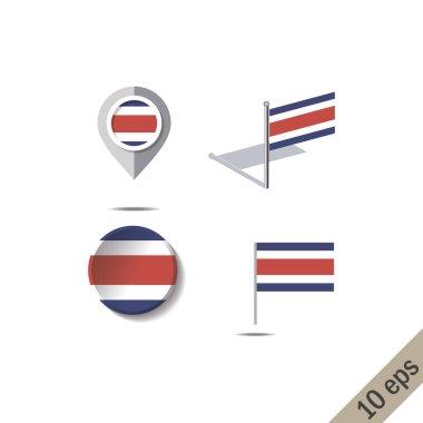 Harita iğne ile Tayland bayrağı