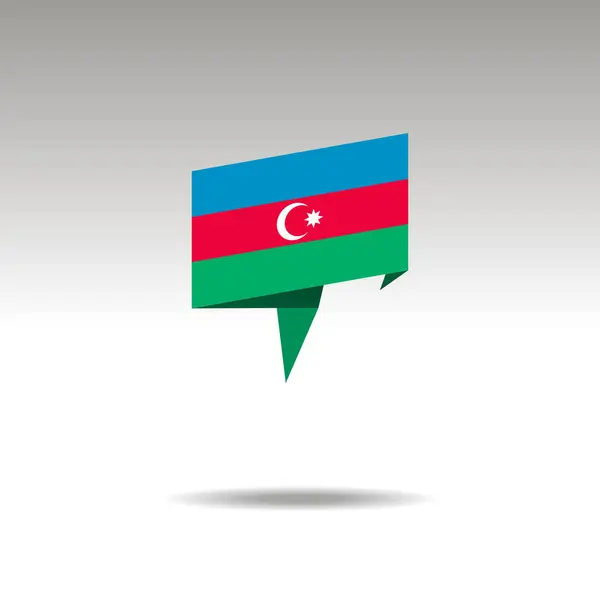 Representação gráfica da designação do local no estilo origami com uma bandeira AZERBAIJAN em um fundo cinza —  Vetores de Stock