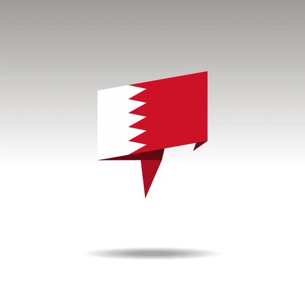 Représentation graphique de la désignation du lieu dans le style origami avec un drapeau BAHRAIN sur fond gris — Image vectorielle