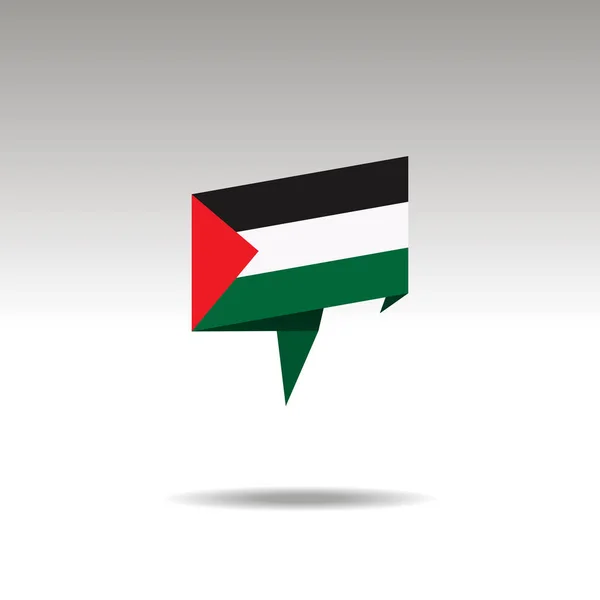 Grafisk representation av platsen beteckningen i origami stil med en flagga Palestina på en grå bakgrund — Stock vektor
