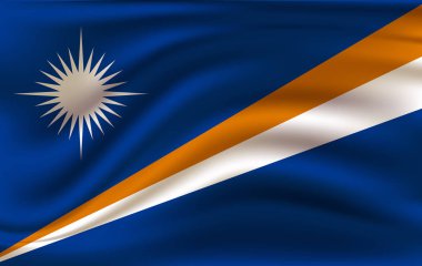 Marshall Adaları gerçekçi sallama bayrağı, Marshall Adaları sallama bayrağı, yüksek çözünürlüklü Kumaş dokulu akan bayrağı, vektör eps10