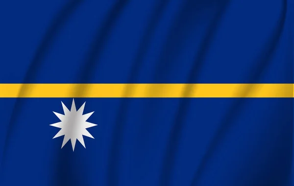 Reális hullámzó zászlaja Nauru, a integetett zászlaja Nauru, nagy felbontású Fabric textúrájú lobogó zászló, vektor Eps10 — Stock Vector