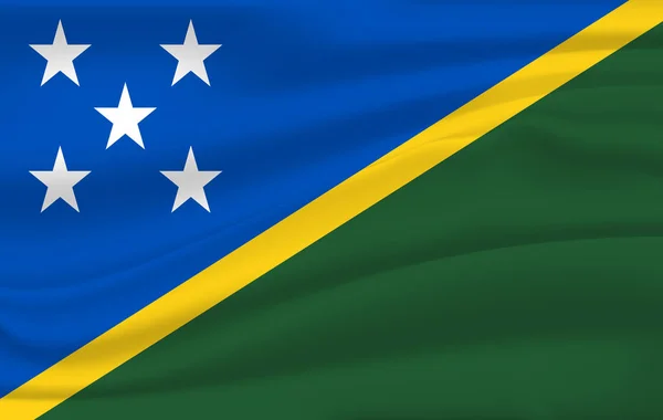Reális integetett zászlaja Salamon-szigetek, a hullámzó zászló a Salamon-szigetek, nagy felbontású Fabric textúrájú zászló, vektor Eps10 — Stock Vector
