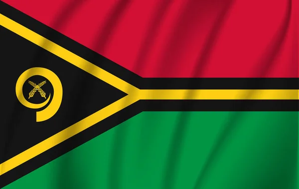 Realistiska vinka flagga Vanuatu, den vinka flagga Vanuatu, hög upplöst Fabric texturerat flödande flagga, vektor Eps10 — Stock vektor