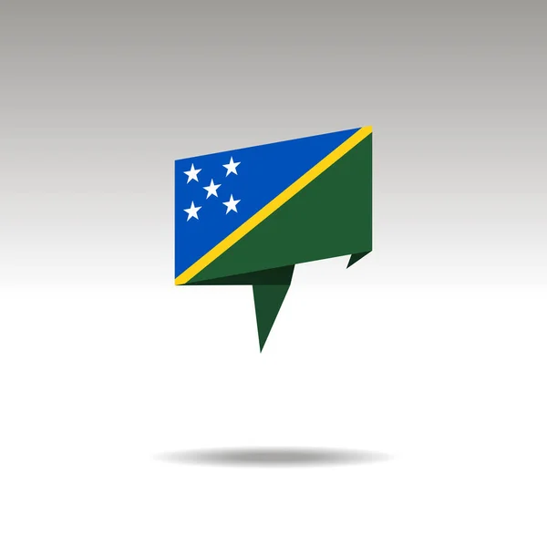 Gri bir arka planda bir bayrak Solomon Adaları ile Origami tarzında konum atamasını grafik gösterimi — Stok Vektör