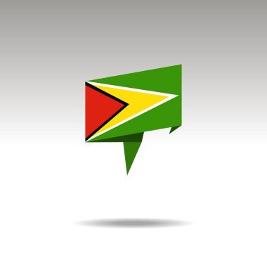 gri bir arka planda bir bayrak Guyana ile Origami tarzında konum atamasını grafik gösterimi