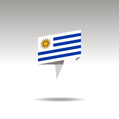 gri bir arka planda bir bayrak Uruguay ile Origami tarzında konum atamasını grafik gösterimi