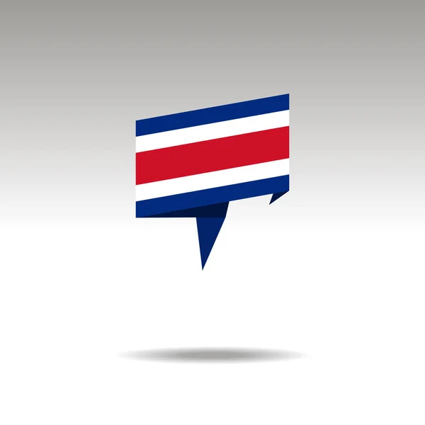 Rappresentazione grafica della designazione della location in stile origami con bandiera COSTA RICA su sfondo grigio — Vettoriale Stock