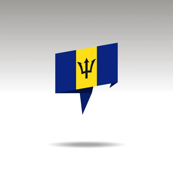 Grafische vertegenwoordiging van de plaats benoeming in de origami stijl met een vlag Barbados op een grijze achtergrond — Stockvector