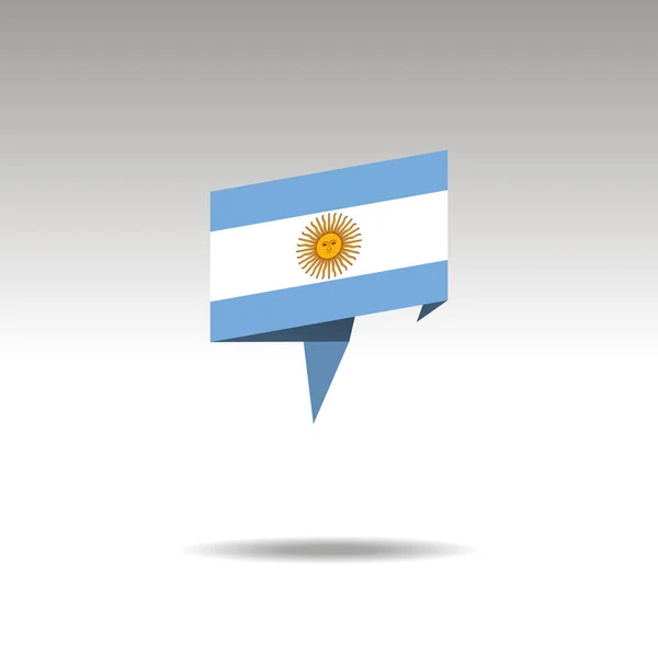 Παραστατική απεικόνιση της ονομασίας τοποθεσίας σε στυλ οριγκάμι με σημαία Αργεντινής σε γκρίζο φόντο — Διανυσματικό Αρχείο