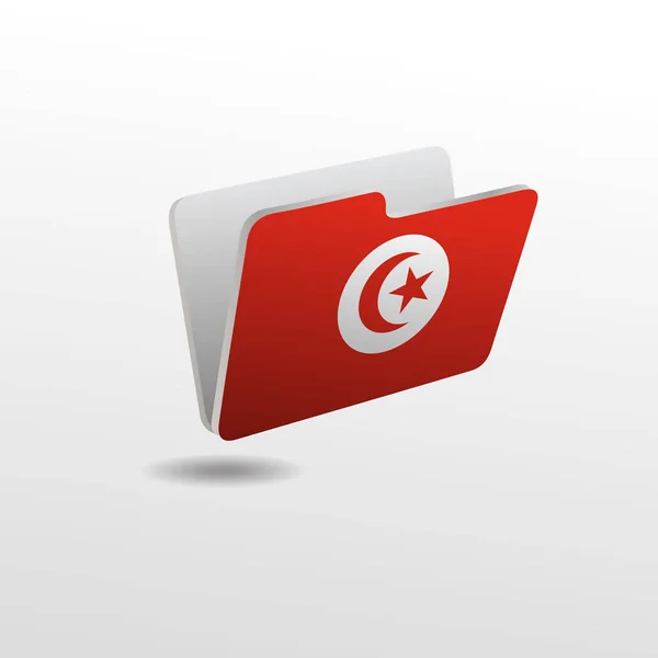 Folder dengan gambar bendera TUNISIA - Stok Vektor