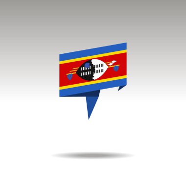 gri bir arka planda bir bayrak Swaziland ile Origami tarzında konum atamasını grafik gösterimi