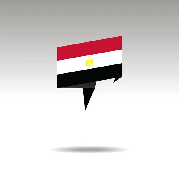 Rappresentazione grafica della designazione della posizione nello stile origami con una bandiera EGITTO su sfondo grigio — Vettoriale Stock