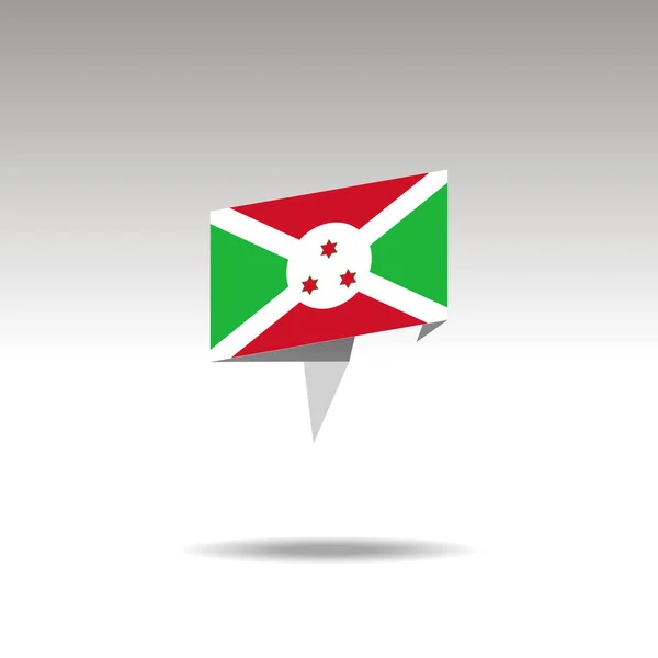 Grafische vertegenwoordiging van de plaats benoeming in de origami stijl met een vlag Burundi op een grijze achtergrond — Stockvector