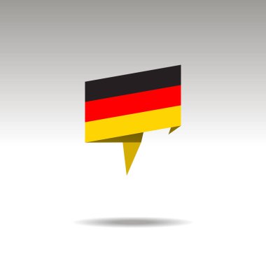 gri bir arka plan üzerinde bir bayrak Almanya ile origami tarzında yer atama grafik gösterimi