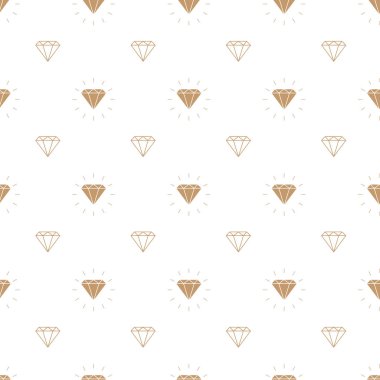 beyaz arka plan üzerinde vektör glamour moda Elmas dikişsiz desen. 10 eps