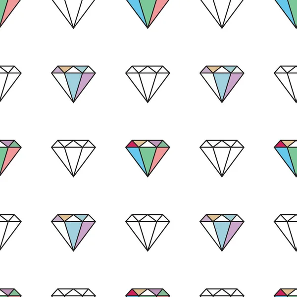 Vektor glamour Fashion Diamond sömlösa mönster på vit bakgrund. 10 EPS — Stock vektor