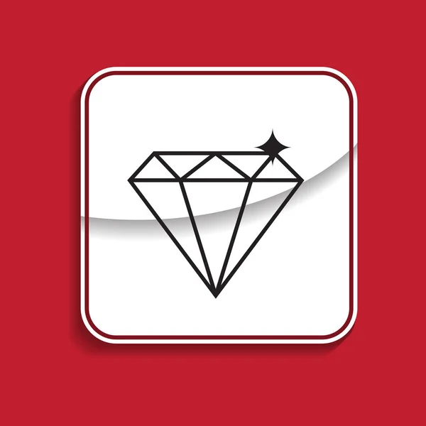 Diamond Badge. Internet-knappen på röd bakgrund. 10 EPS — Stock vektor