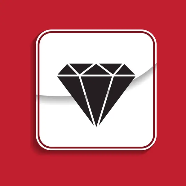 Diamond Badge. Internet-knappen på röd bakgrund. 10 EPS — Stock vektor
