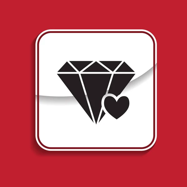 Diamond Badge. Internet-knappen på röd bakgrund. 10 EPS — Stock vektor