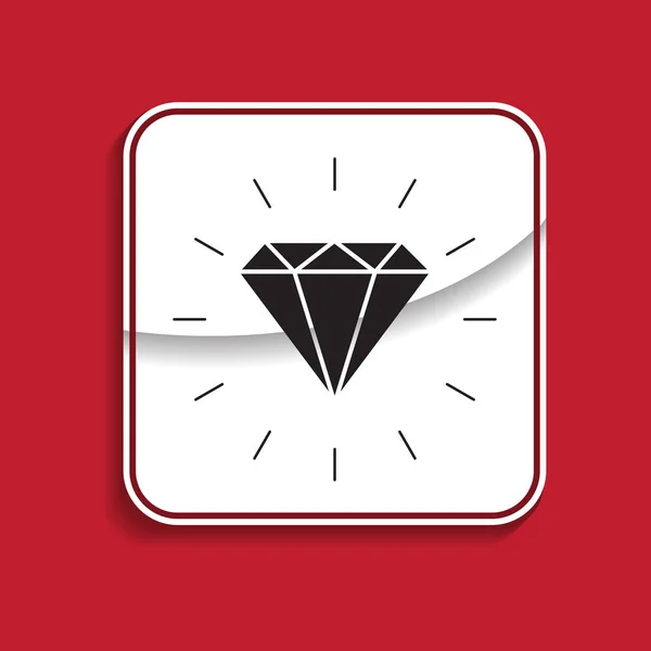 Diamond Badge. Internet-knappen på röd bakgrund. 10 EPS — Stock vektor