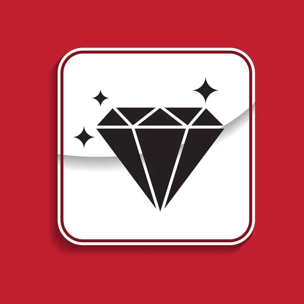 Diamond Badge. Internet-knappen på röd bakgrund. 10 EPS — Stock vektor