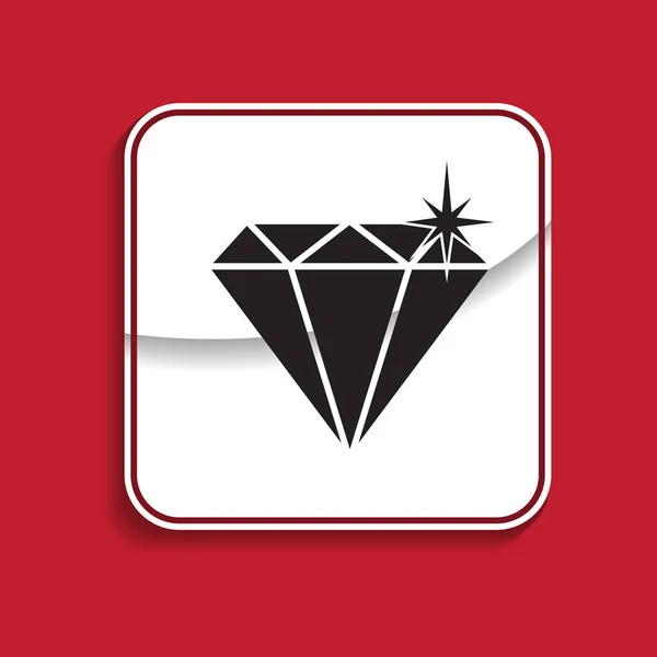 Diamond Badge. Internet-knappen på röd bakgrund. 10 EPS — Stock vektor