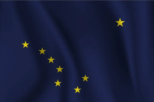 Ondeando la bandera de ALASKA. 10 EPS — Vector de stock