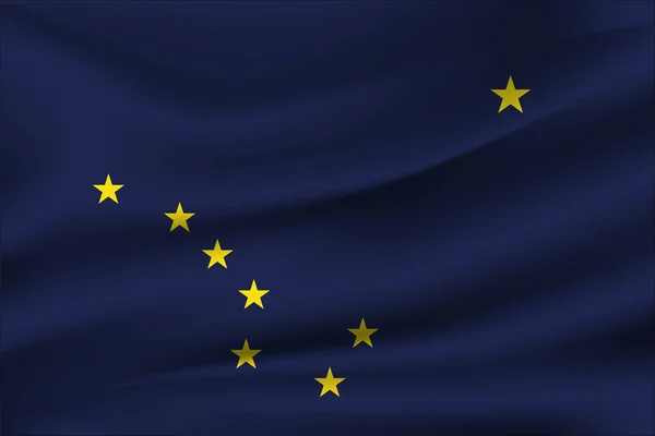 Ondeando la bandera de ALASKA. 10 EPS — Vector de stock