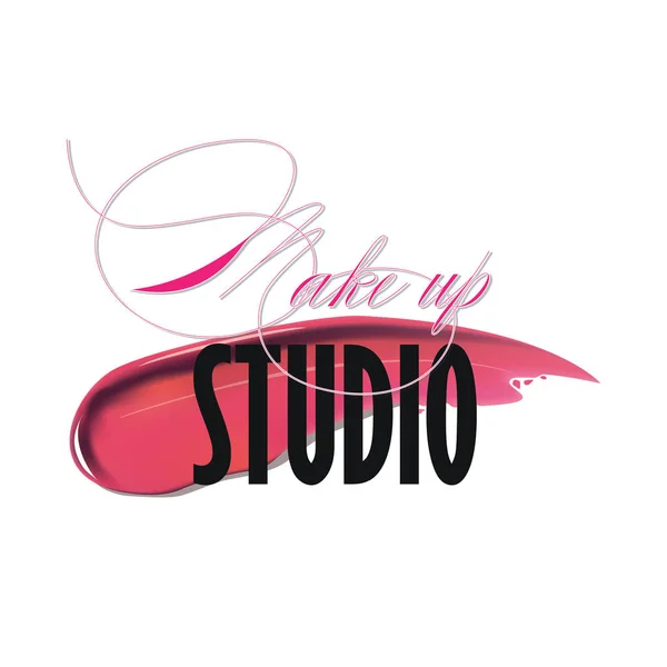 Makeup studio logo design template. Vector logotype layout — Stock Vector
