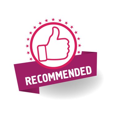 Kırmızı vektör illüstrasyon pankartı başparmaklar ile tavsiye edilir