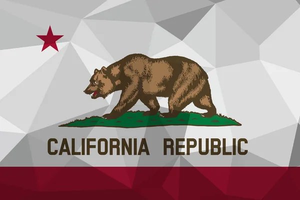 Mapa Bandera California Estilo Geométrico Poligonal Mosaico Teselización Abstracta Antecedentes — Vector de stock