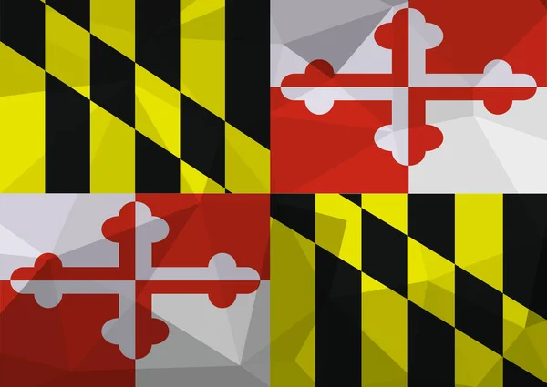 Mapa Bandera Maryland Estilo Geométrico Poligonal Mosaico Teselización Abstracta Antecedentes — Vector de stock