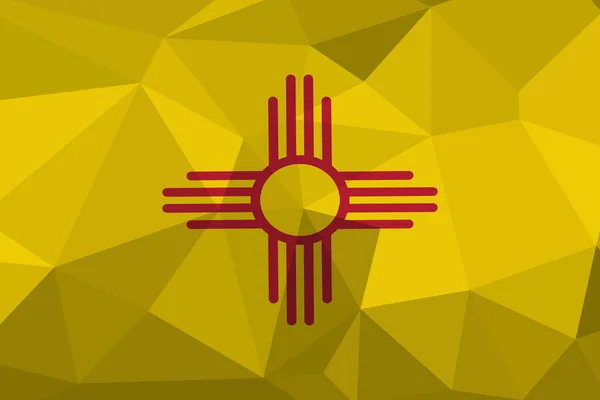 Mappa Della Bandiera Del Nuovo Messico Stile Geometrico Mosaico Poligonale — Vettoriale Stock
