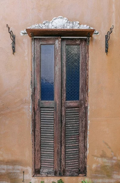 Bellezza Stile Classico Della Porta Legno Antico — Foto Stock
