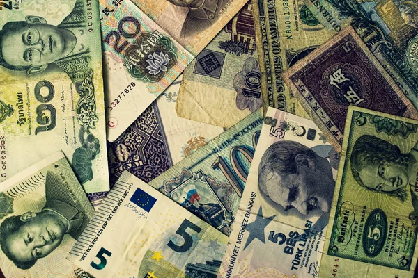 Papierowe Banknoty Europy Azji — Zdjęcie stockowe