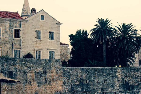 Vieille Ville Ancienne Pierre Sur Côte Mer Monténégro — Photo