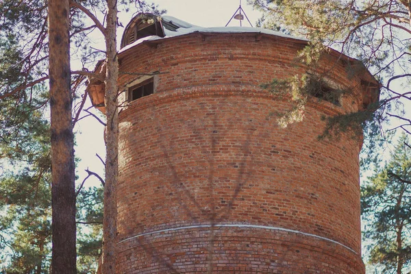 Die Alte Mauer Des Alten Roten Ziegelbaus — Stockfoto