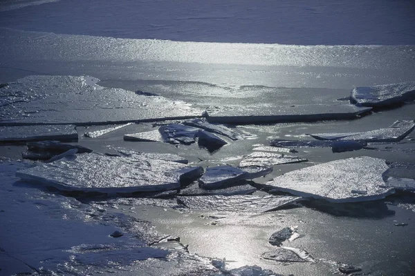 Rusya Nın Pitoresk Trubezh Nehri Nde Buz Drift Bahar — Stok fotoğraf
